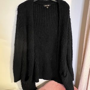Black fuzzy cardigan